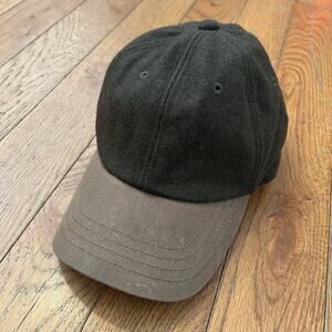 Ll Bean Wool Canvas Leather Strap Baseball Cap Hat